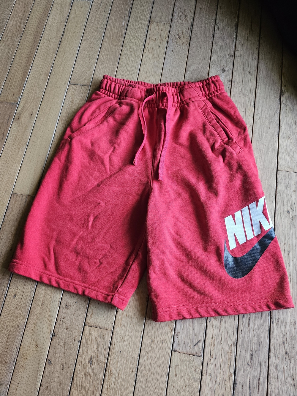 Nike Bright Red Logo Fleece Shorts YXL